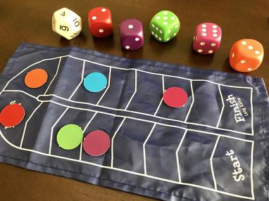 Roll and Win Addition Dice Game: 2 or 3 dice, equations, simple