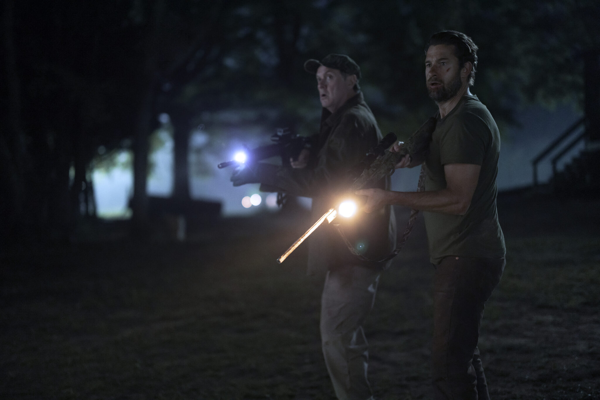 
TEACUP -- "You Don't Know What It Means To Win" Episode 106 -- Pictured: (l-r) Boris McGiver as Donald Kelly, Scott Speedman as James Chenoweth -- (Photo by: Mark Hill/PEACOCK)