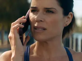 In the Scream franchise, Sidney Prescott talks on a cell phone.