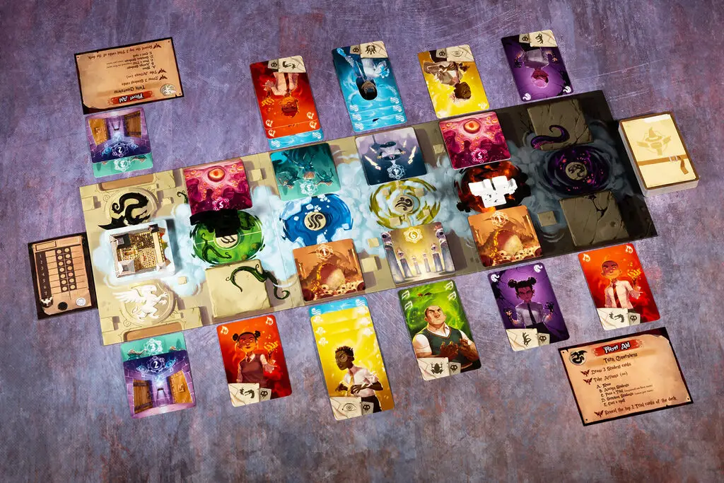 gameboard and pieces for clash of magic schools