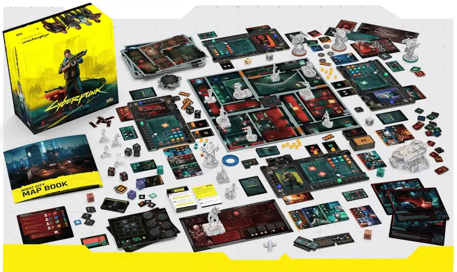 Cyberpunk 2077 The Board Game contents