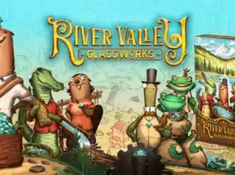 river valley glassworks with characters and box