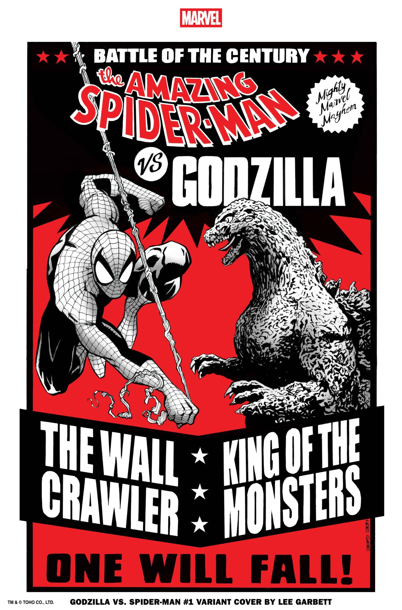 GODZILLA VS. SPIDER-MAN  Versus Variant Cover by LEE GARBETT