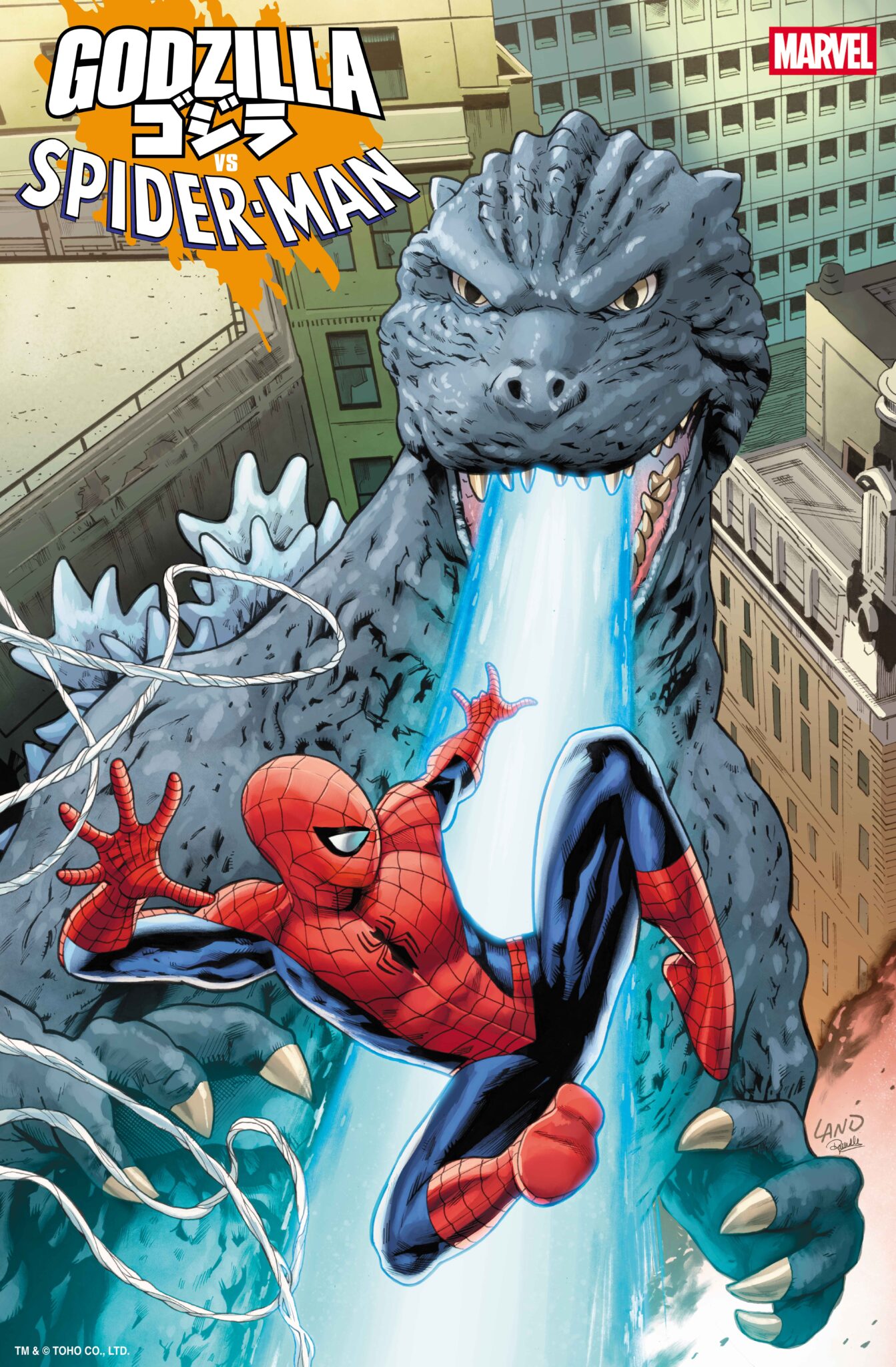 GODZILLA VS. SPIDER-MAN Variant Cover by GREG LAND