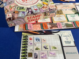 Stamp Swap on the board game table