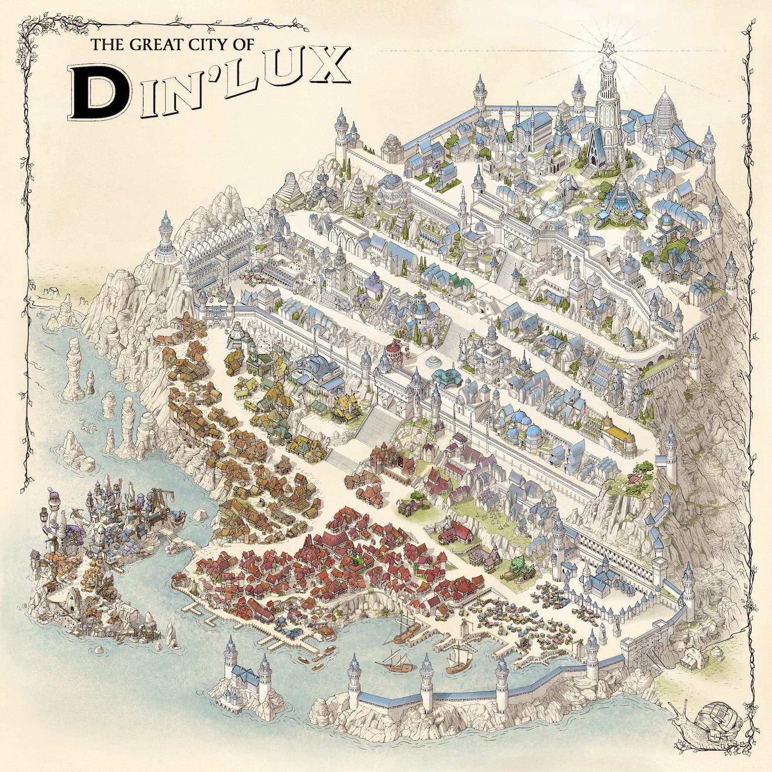 Kinfire Chronicles Map of Din'Lux